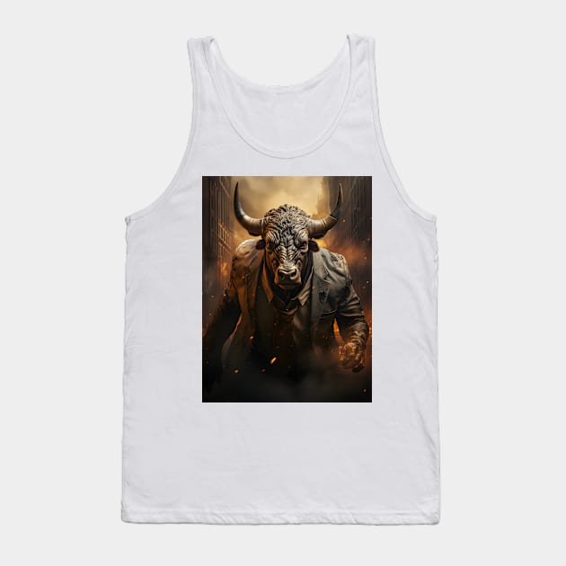 Bull in a Suit Tank Top by AIDigitalDreamer